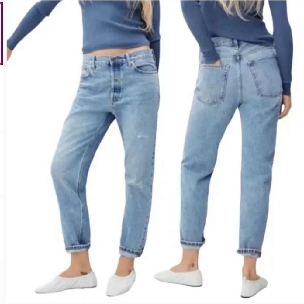 NEW EVERLANE The Relaxed Straight Fit Organic Cotton Distressed Jeans 26 Reg